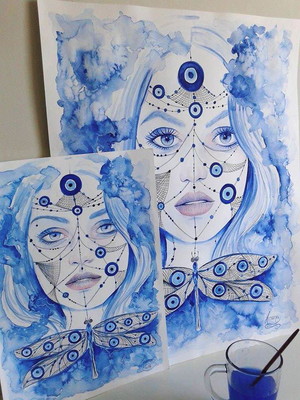 Pintura retrato aquarela em curitiba