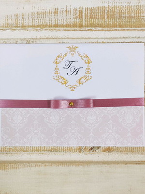 Convite 21x15 rose claro taynara e alisson