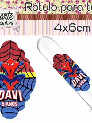 Adesivo para tubete homem aranha