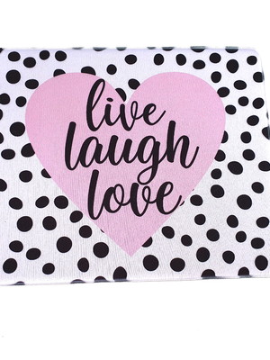 Mouse pad retangular - live, laugh, love