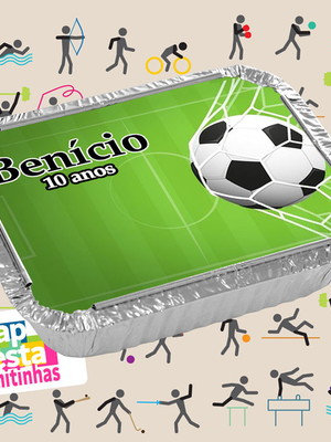 Marmitinha personalizada festa futebol