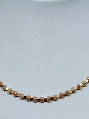 Colar dourado com cristais doce de leite. semijoia