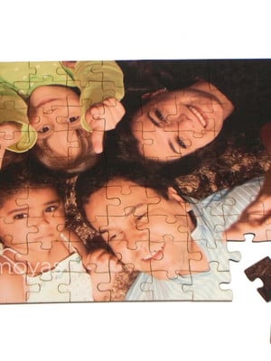 Kit quebra-cabeça personalizado com fotos 60 peças + caixa