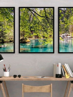 Quadro paisagem natureza 3 molduras
