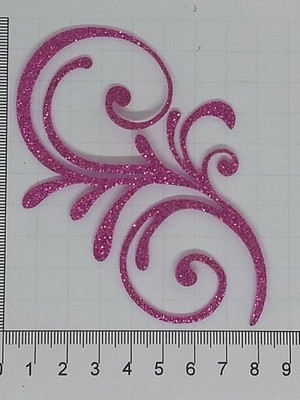 Arabesco em e.v.a glitter ( pacote com 10 unidades )