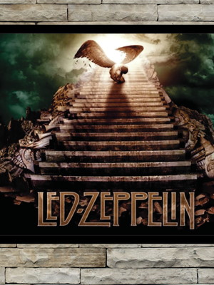 Quadro decorativo banda led zeppelin com moldura r358