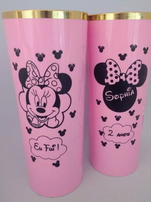 Copo long drink com borda metalizada