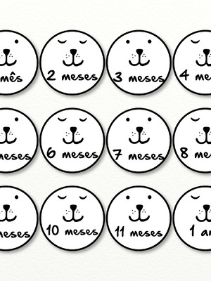 Kit adesivos mesversário smile