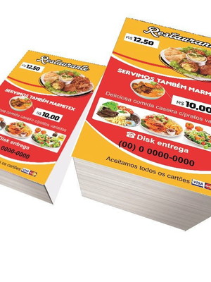 Kit propaganda com 1.000 imã geladeira + 1.000 cartão visita