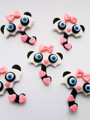 Apliques panda em eva kit com 50 unidades