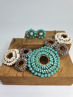 Colar de crochet - conjunto