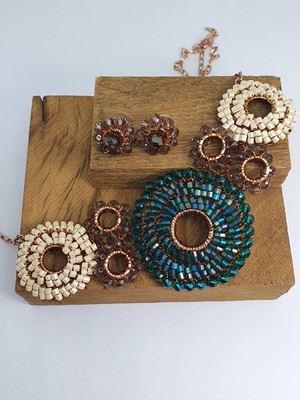 Colar de crochet - conjunto