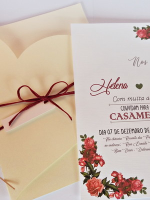 Convite casamento coração