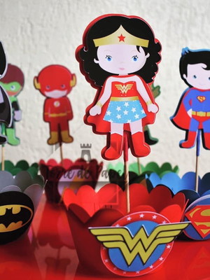 Topper 3d liga da justiça cute