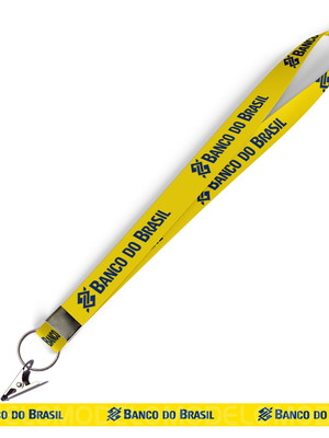 Cordão para crachá banco do brasil c0539p c/ presilha jacaré