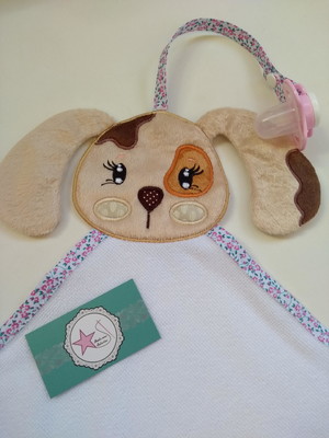Porta chupeta paninho de boca- cachorrinha