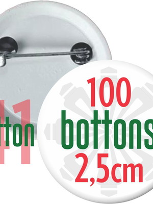 100 bottons 2,5cm personalizados com sua arte