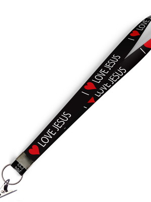 Cordão para crachá i love jesus c0524p com presilha jacaré