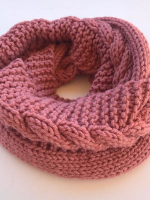 Gola de tricô rose
