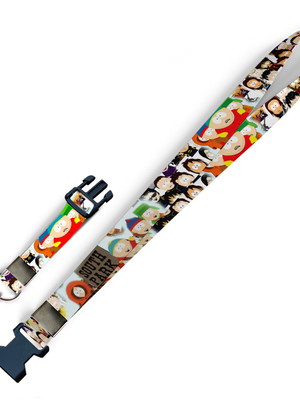 Cordão para crachá south park c0508p c/ fecho bolsa e jacaré