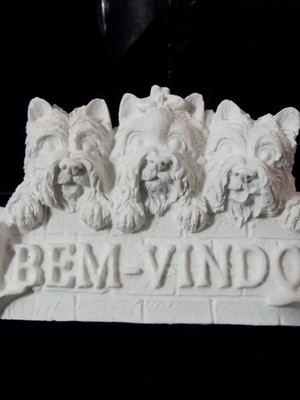 Placa cachorrinhos em resina lla 096 a