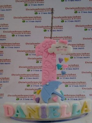 Vela de biscuit chuva de benção