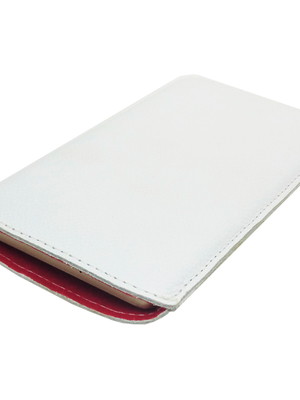 Case sob medida celular couro legítimo branco forro vermelho