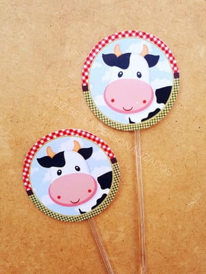 Topper para doces fazendinha 50 unidades