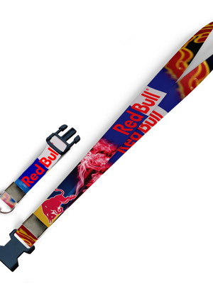 Cordão para crachá red bull c0498p com fecho bolsa e jacaré