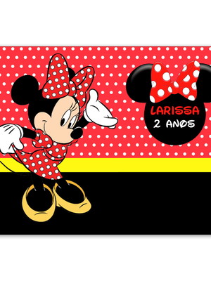 Painel para festa infantil banner minnie vermelha