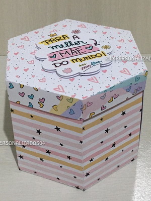 Caixa explosão com caneca personalizada - dia das mães