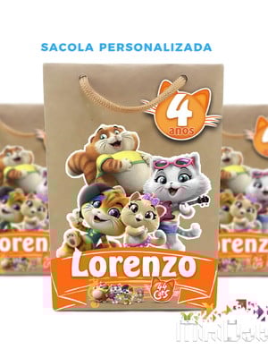 Sacola kraft personalizada 44 gatos