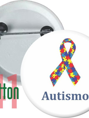 Botton autismo kit com 30 bottons 3,8cm