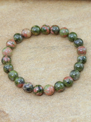Pulseira de pedra natural unakita bijuterias acessorios