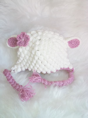 Gorro ovelha bebê amigurumis fofis (0174)