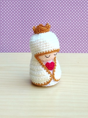 Mini nossa senhora de fátima (versão2) amigurumi