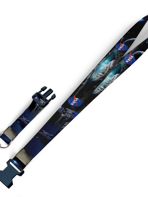 Cordão para crachá nasa c0477p com fecho bolsa e jacaré