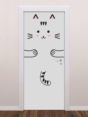 Adesivo decorativo para porta gatinho