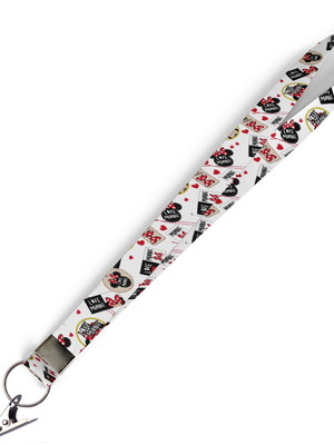 Cordão para crachá minnie love c0474p com presilha jacaré