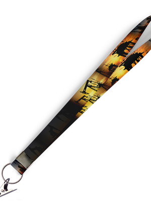 Cordão para crachá petróleo c0468p com presilha jacaré