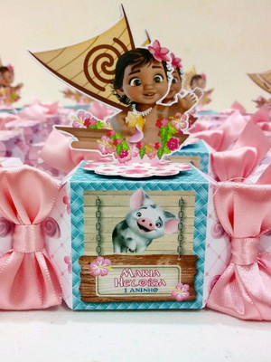 Lembrancinha moana bebê - caixa bala
