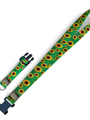 Cordão para crachá girassol c0440p com fecho bolsa e jacaré