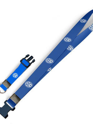 Cordão para crachá volkswagen c0436p c/ fecho bolsa e jacaré