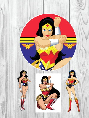 Kit display em mdf mulher maravilha