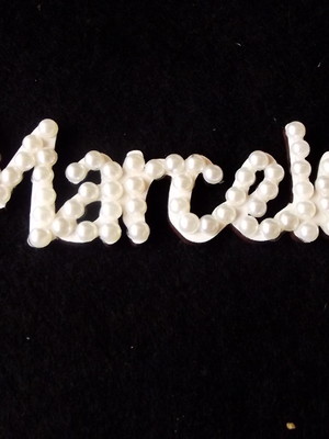 Nome marcelo em mdf com perolas
