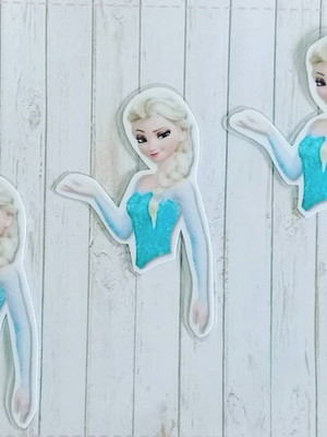 Apliques plastificados frozen elsa bustos tiara laços 12 und