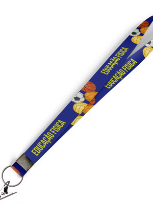 Cordão para crachá educação física c0426p com jacaré
