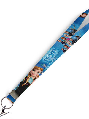 Cordão para crachá anna frozen c0417p com presilha jacaré