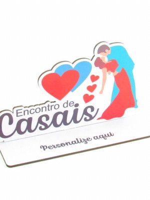 Lembrança encontro de casais personalizado mdf colorido