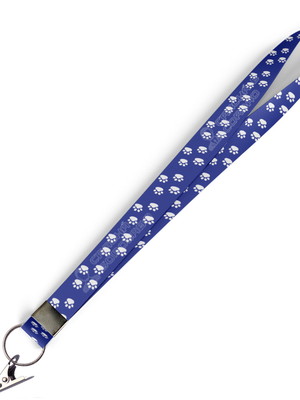 Cordão para crachá patinhas azul c0398p com presilha jacaré